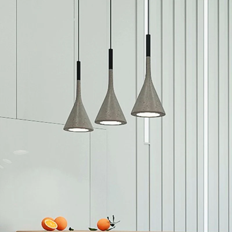 Funnel Eetkamer Suspension Lighting Cement 1-kops minimalistische hangplafondlamp grijs Clearhalo