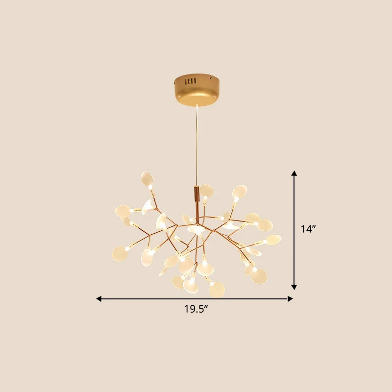 Gebladerte eetkamer hanglamp acryl eenvoud hangende kroonluchter goud Clearhalo