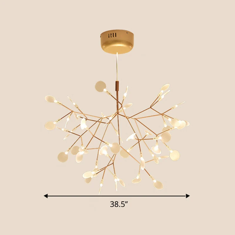 Gebladerte eetkamer hanglamp acryl eenvoud hangende kroonluchter goud Clearhalo