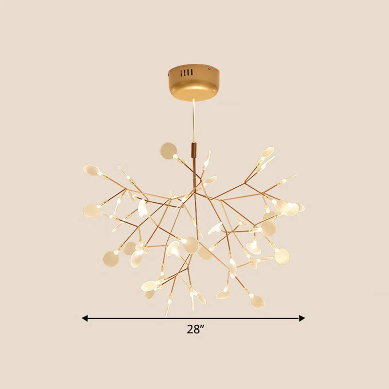 Gebladerte eetkamer hanglamp acryl eenvoud hangende kroonluchter goud Clearhalo