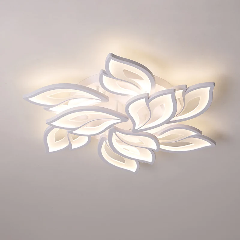Gebladerte Slaapkamer Semi-gemonteerde Verlichting Acryl 9/12/15 Lichten Modern Dicht bij Plafondlamp Warm/Wit Licht Clear...