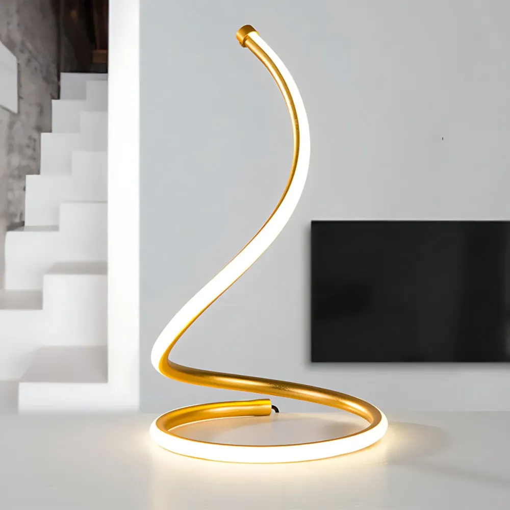 Gebogen taakverlichting Minimalistische acryl LED-nachttafellamp goud/zilver, wit/warm licht Clearhalo
