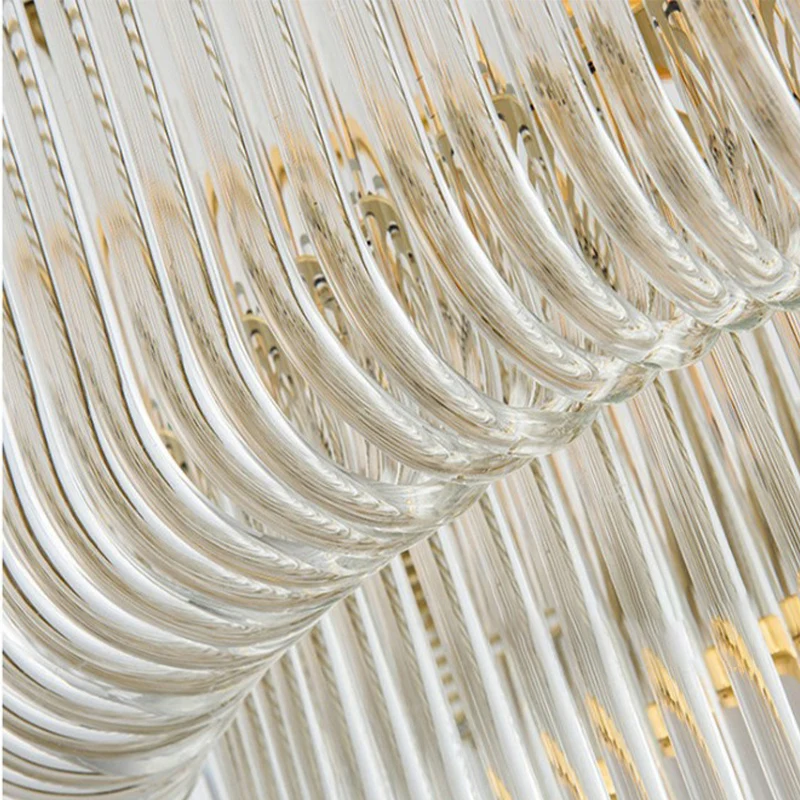 Gecanneleerd kristal 2 lagen hangende hanglamp postmodern 8 hoofden woonkamer kroonluchter verlichting goud Clearhalo