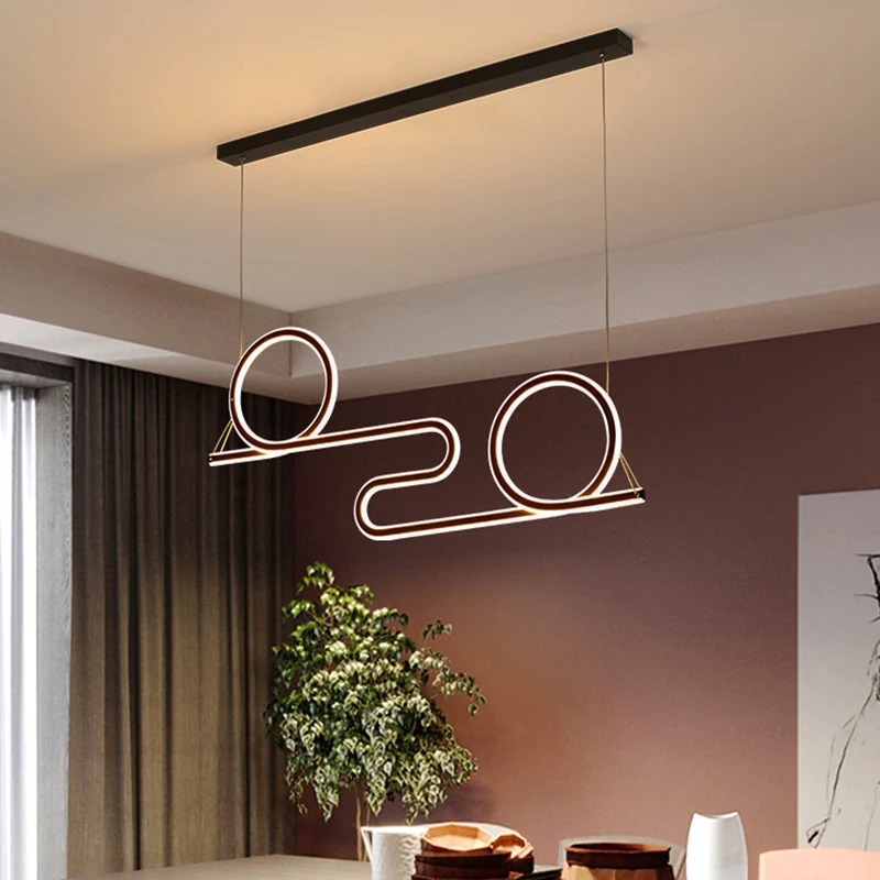 Gedraaide eetkamer hanglamp acryl LED eigentijdse plafondophanglamp zwart Clearhalo