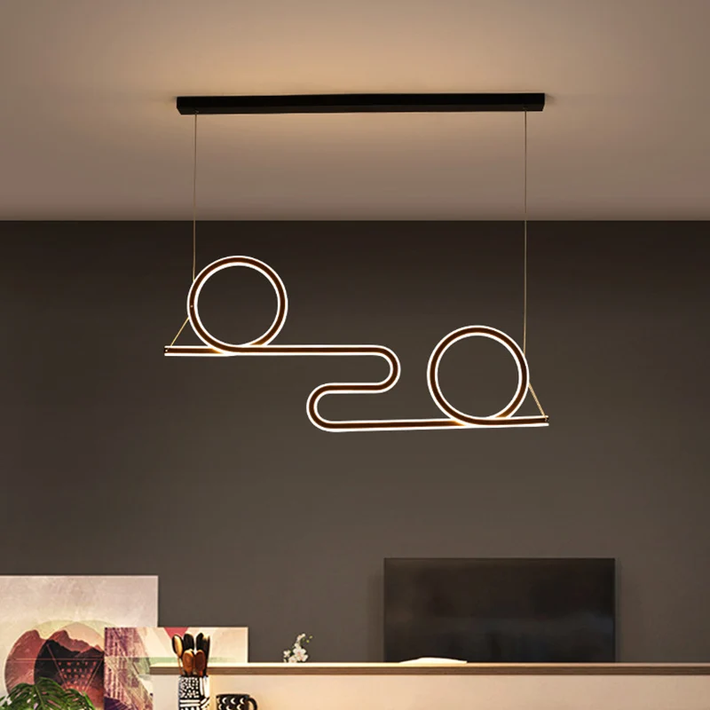Gedraaide eetkamer hanglamp acryl LED eigentijdse plafondophanglamp zwart Clearhalo
