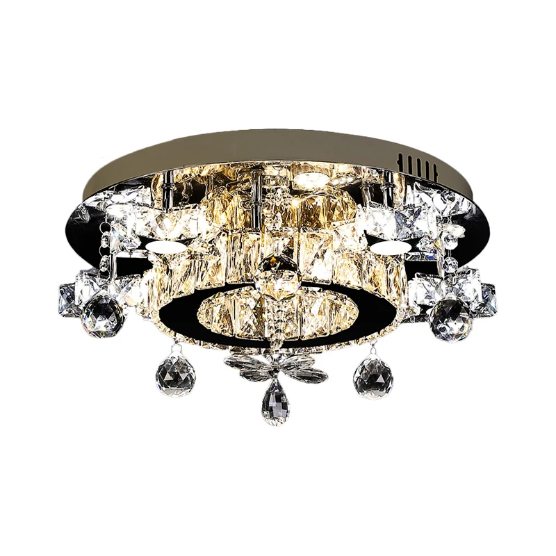 Gefacetteerde Crystal Star semi-inbouwlamp Eenvoud LED-plafondinbouw chroom, warm/wit licht Clearhalo