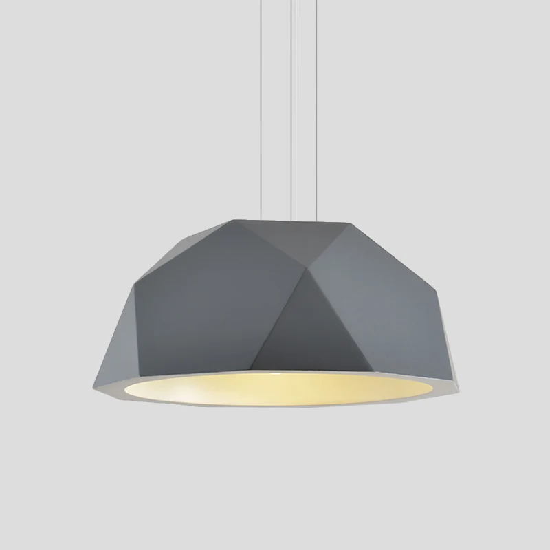 Gefacetteerde halfronde hanglamp, eenvoudige hars-hanglampset voor een enkele logeerkamer zwart/grijs Clearhalo