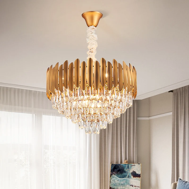 Gefacetteerde kristallen kegel kroonluchter hanglamp postmodern 6/10 hoofden 16 "/19,5" breed messing hangend lichtpunt Cl...