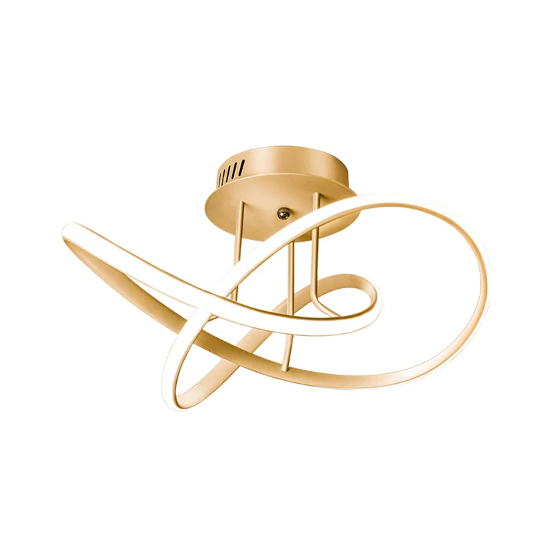 Geknoopt plafondgemonteerd armatuur modernisme metalen slaapkamer LED semi-inbouwlamp goud Clearhalo