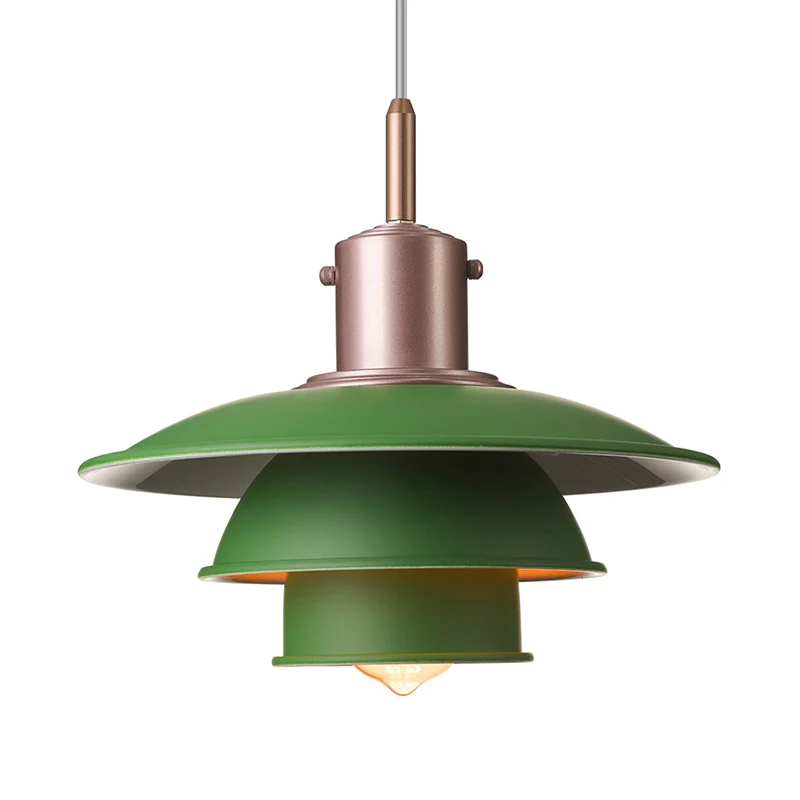 Gelaagde hangende lamp Scandinavische stijl metallic 1-kops woonkamer hanglamp zwart/zilver Clearhalo