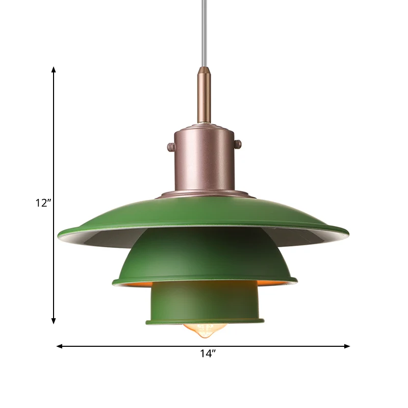 Gelaagde hangende lamp Scandinavische stijl metallic 1-kops woonkamer hanglamp zwart/zilver Clearhalo