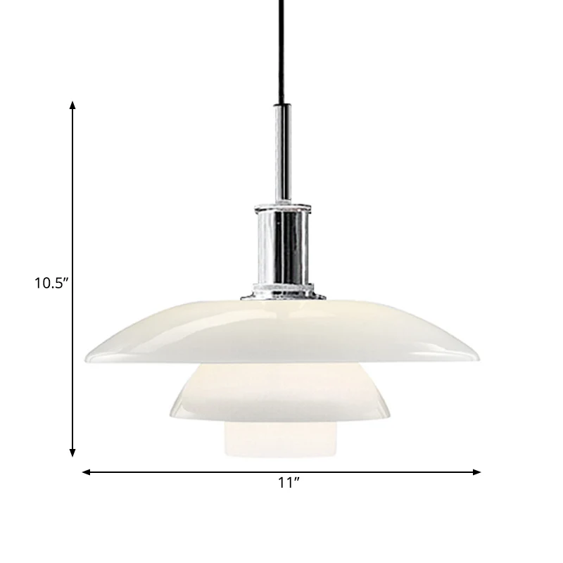 Gelaagde hangende lamp Scandinavische stijl metallic 1-kops woonkamer hanglamp zwart/zilver Clearhalo