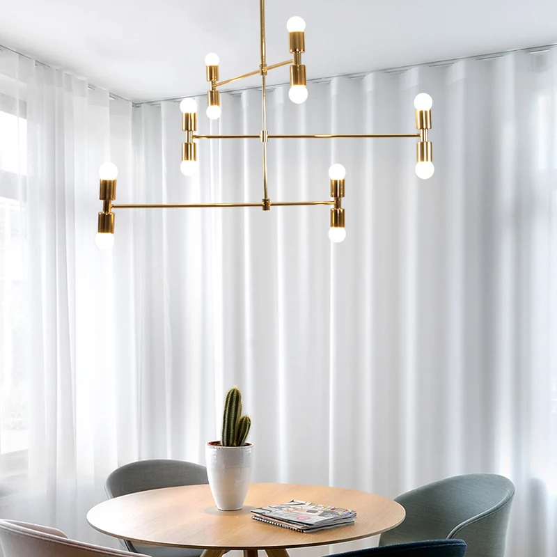 Gelaagde metalen hangende plafondlamp moderne 12-lichts zwart/gouden kroonluchterlamp voor woonkamer Clearhalo