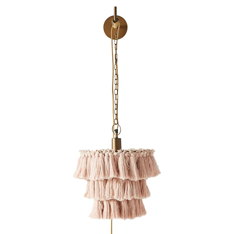 Gelaagde ronde kwast wandmontage verlichting Retro hangende hanglamp voor een slaapkamer Clearhalo