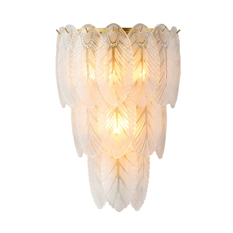 Gelaagde wandlamp postmodern wit prismatisch glas 2/3 lampen gang schanslicht Clearhalo