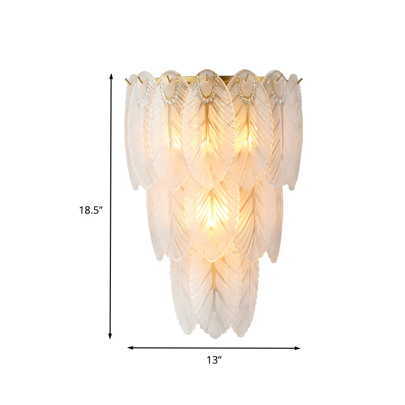 Gelaagde wandlamp postmodern wit prismatisch glas 2/3 lampen gang schanslicht Clearhalo