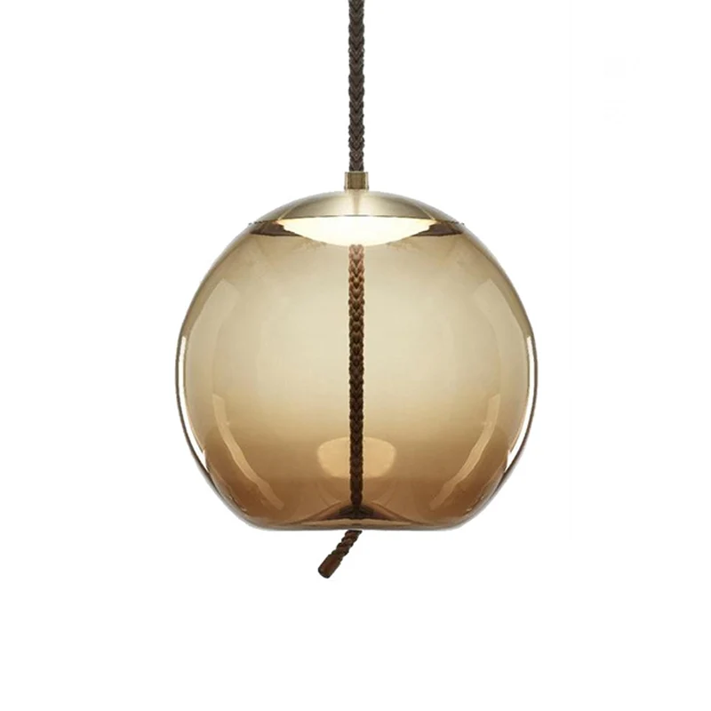 Geometrie Amberkleurige glazen hanglamp Eigentijds 1-lichts hanglamp voor eetkamer Clearhalo