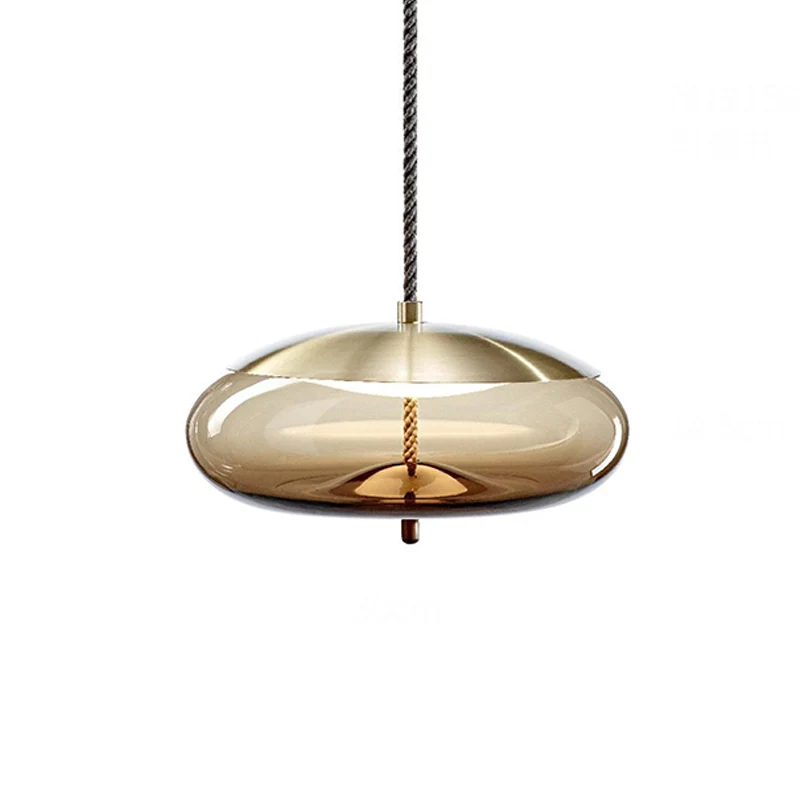 Geometrie Amberkleurige glazen hanglamp Eigentijds 1-lichts hanglamp voor eetkamer Clearhalo