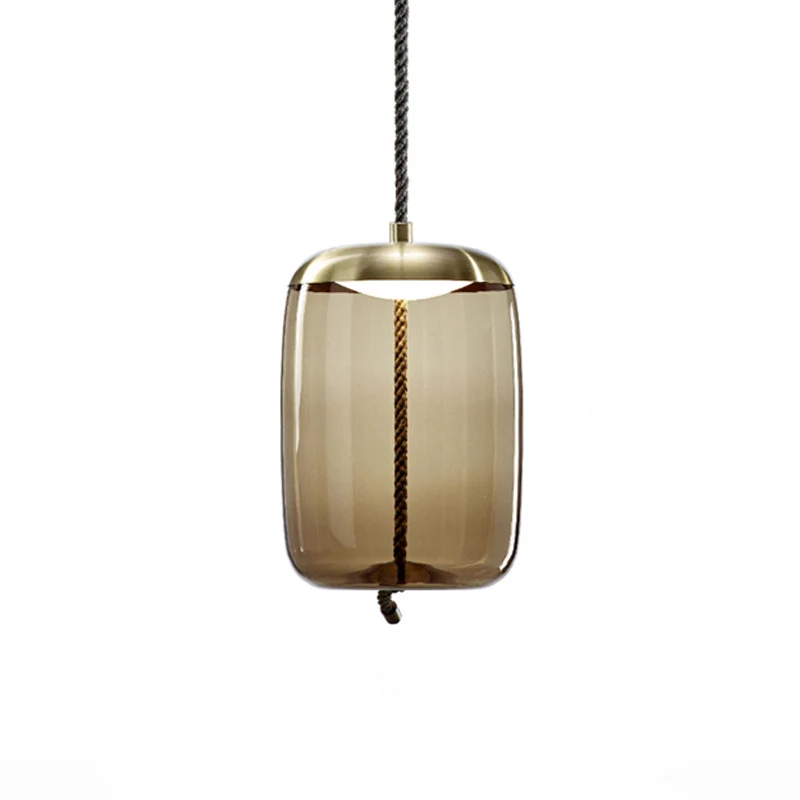 Geometrie Amberkleurige glazen hanglamp Eigentijds 1-lichts hanglamp voor eetkamer Clearhalo