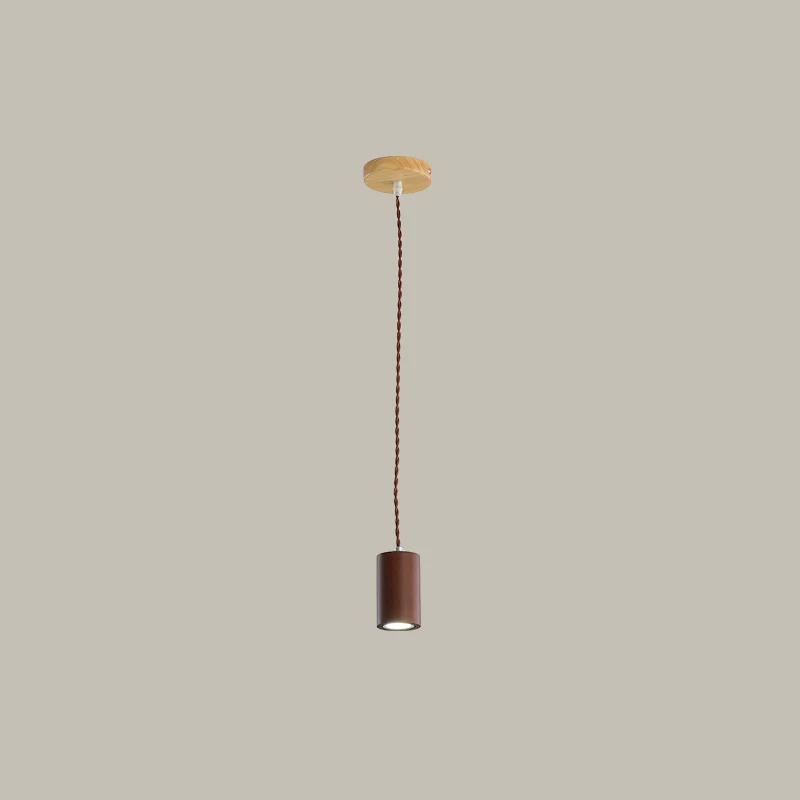 Geometrisch gevormde plafondhanger Eenvoudige houten LED-keukenophanglamp beige Clearhalo