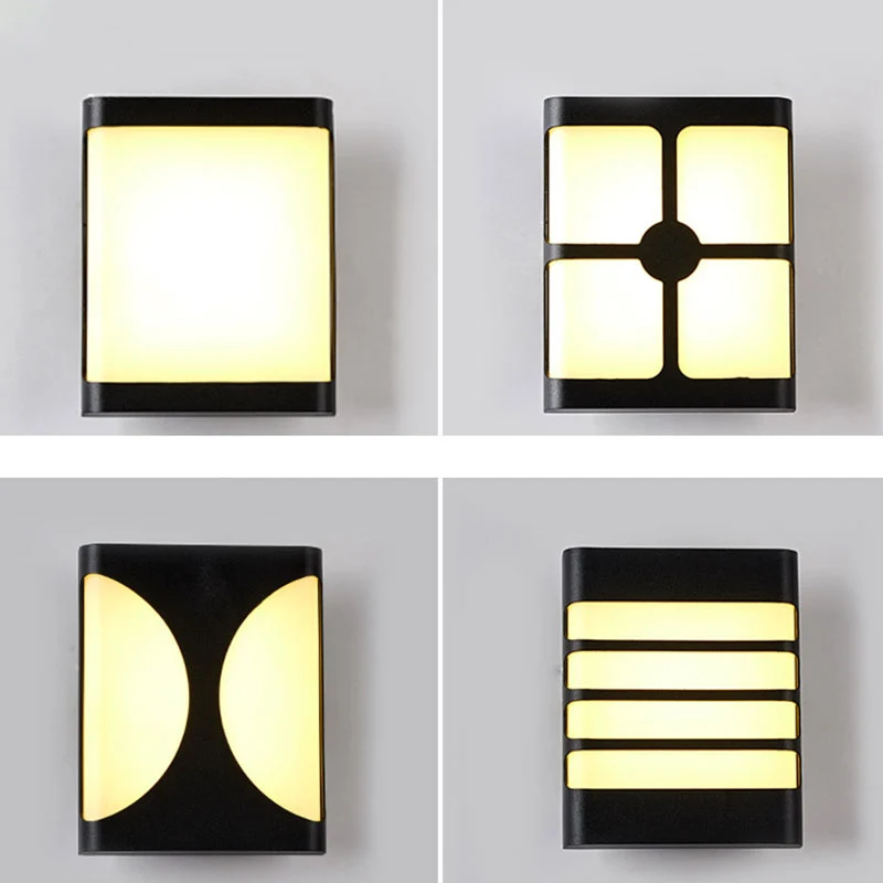 Geometrische acryl wandkandelaar licht minimalistische zwarte LED-wandmontage verlichting voor binnenplaats Clearhalo