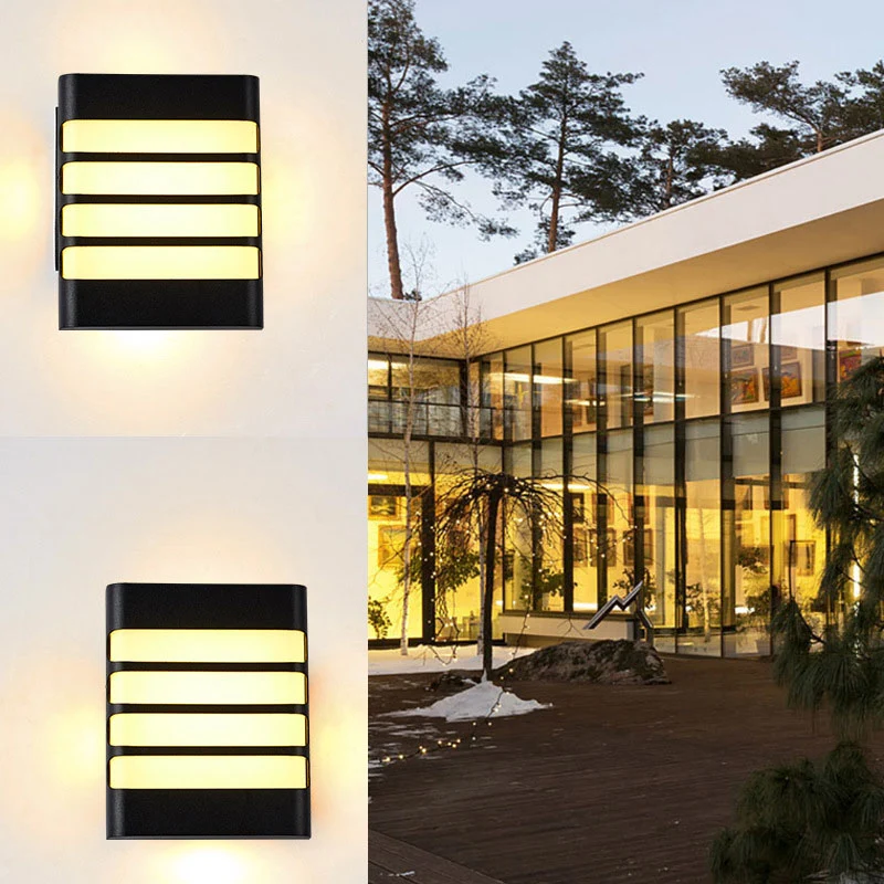 Geometrische acryl wandkandelaar licht minimalistische zwarte LED-wandmontage verlichting voor binnenplaats Clearhalo