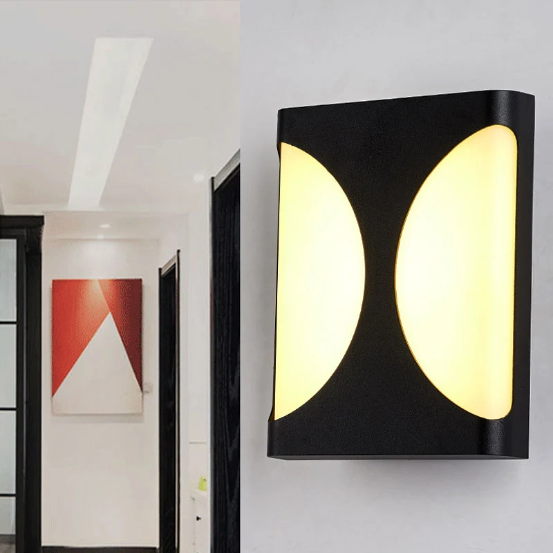 Geometrische acryl wandkandelaar licht minimalistische zwarte LED-wandmontage verlichting voor binnenplaats Clearhalo