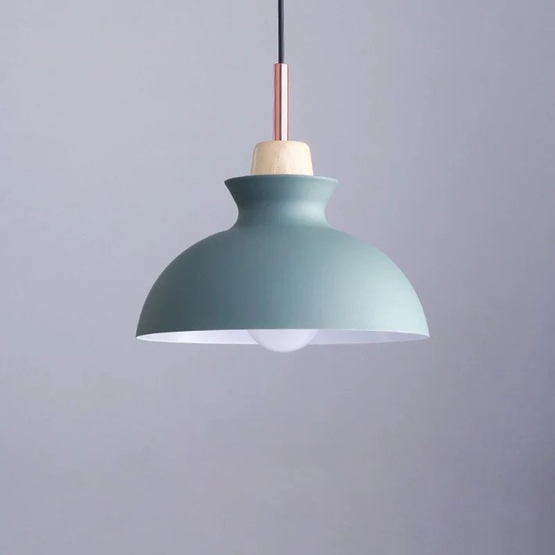 Geometrische eetkamer hanglamp Metaal 1-lichts eigentijdse plafondophanglamp met houten blad Clearhalo
