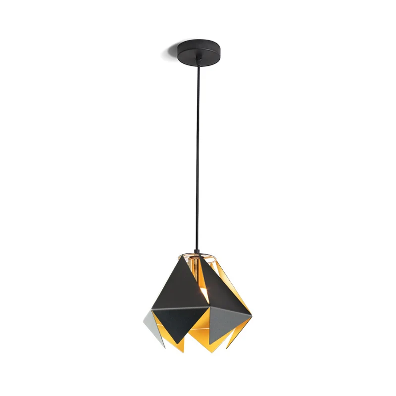 Geometrische hangende plafondlamp modern glas 1 licht zwart plafondlamp voor eetkamer, 8,5"/12,5" breed Clearhalo