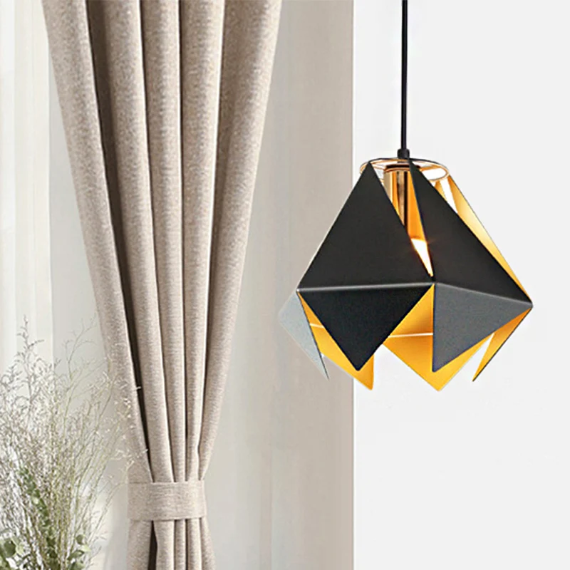 Geometrische hangende plafondlamp modern glas 1 licht zwart plafondlamp voor eetkamer, 8,5"/12,5" breed Clearhalo