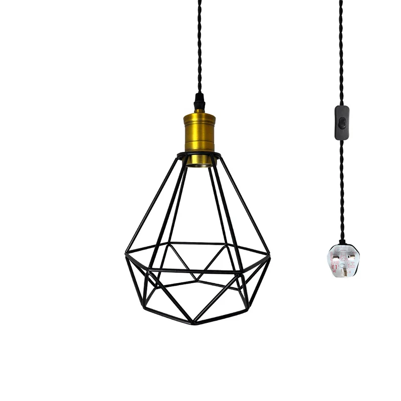 Geometrische kooi metalen hanglamp industrieel restaurant hanglamp zwart Clearhalo