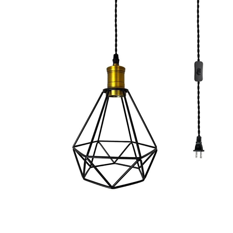 Geometrische kooi metalen hanglamp industrieel restaurant hanglamp zwart Clearhalo