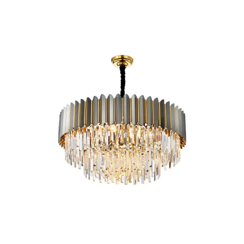 Geometrische kroonluchter lichte eenvoud tri-prisma kristallen woonkamer hanglamp zwart Clearhalo