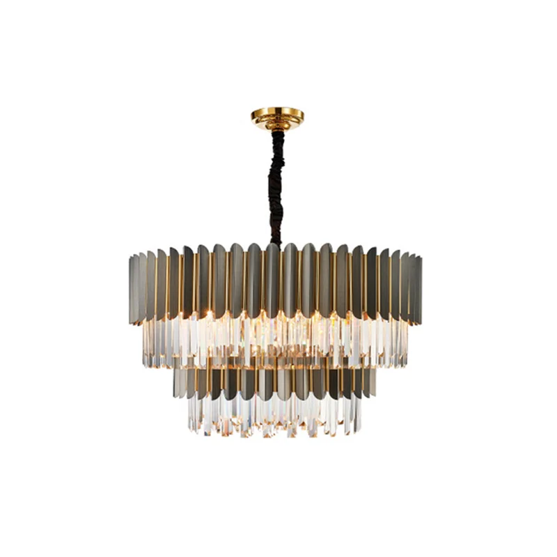 Geometrische kroonluchter lichte eenvoud tri-prisma kristallen woonkamer hanglamp zwart Clearhalo