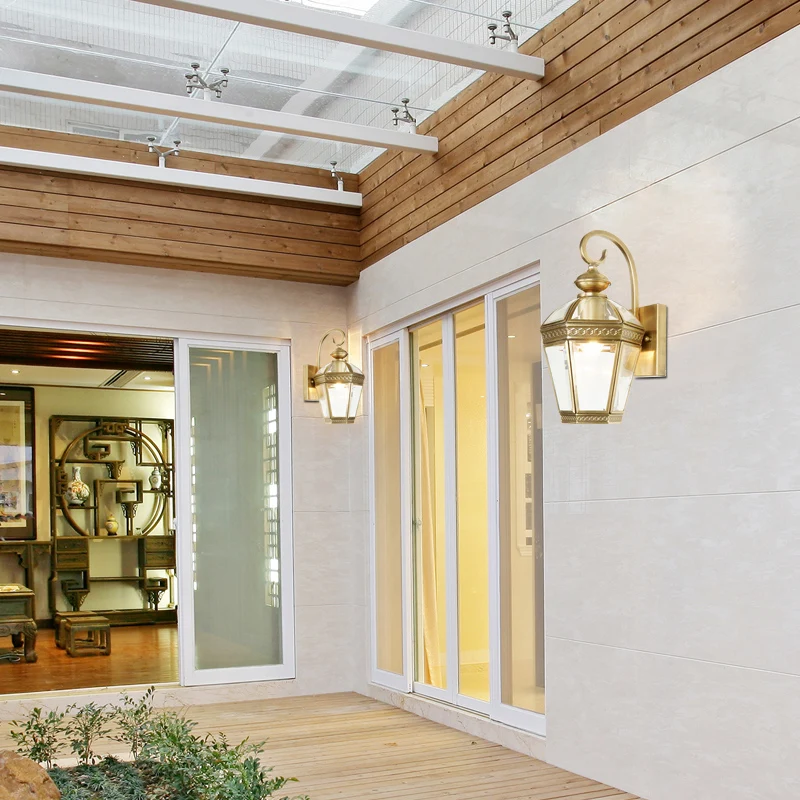 Geometrische metalen wandkandelaar Traditionele foyer-wandgemonteerde lamp met 1 lamp goud Clearhalo