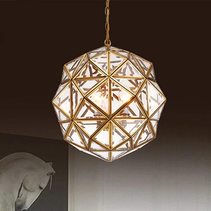 Geometrische plafondkroonluchter modernisme helder glas 3 koppen hangende lichtarmatuur voor woonkamer Clearhalo