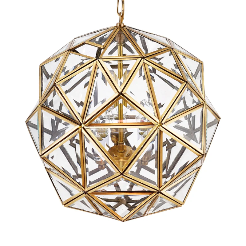 Geometrische plafondkroonluchter modernisme helder glas 3 koppen hangende lichtarmatuur voor woonkamer Clearhalo