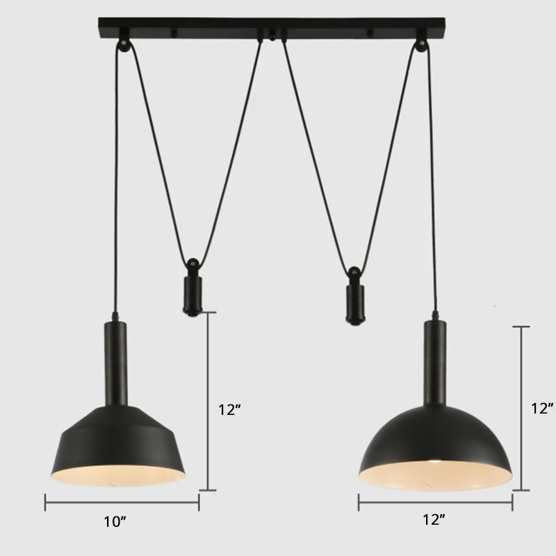 Geometrische schaduwclusterhanger Scandinavische aluminium 2-lichts restauranthanglamp met katrol Clearhalo