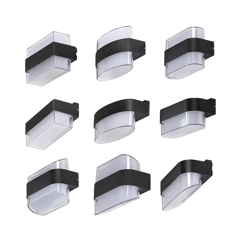 Geometrische schansverlichting Modern acryl balkon LED-wandlamp getextureerd zwart Clearhalo