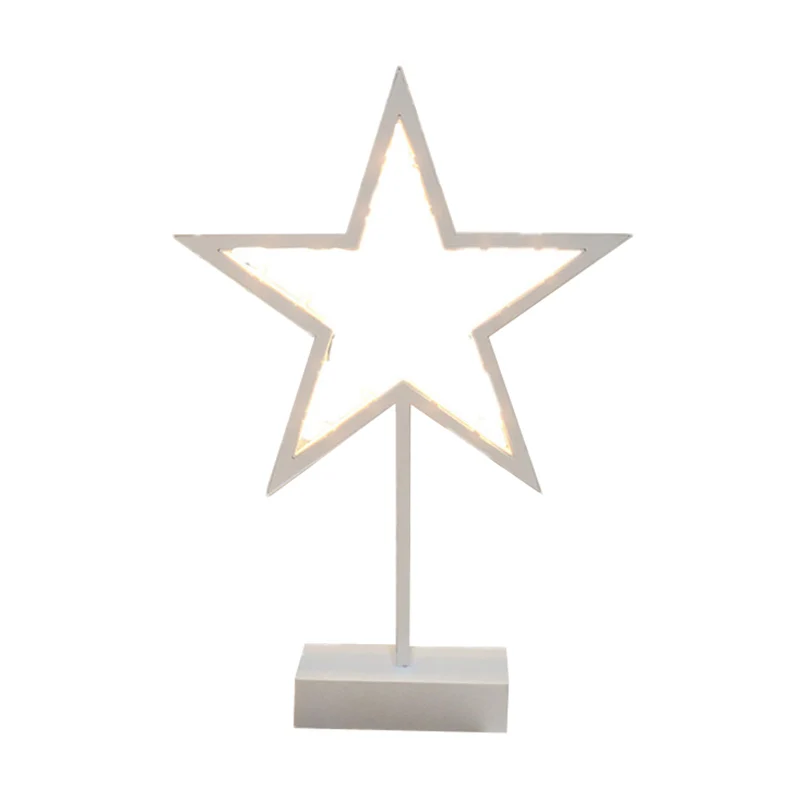 Geometrische slaapkamerbatterij-tafellamp kunststof kinderstijl LED-nachtkastjeverlichting wit Clearhalo