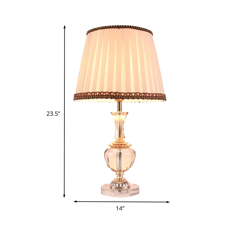Geplooide stoffen taaklamp Moderne beige leeslamp met 1 kop en imitatiegevlochten details Clearhalo