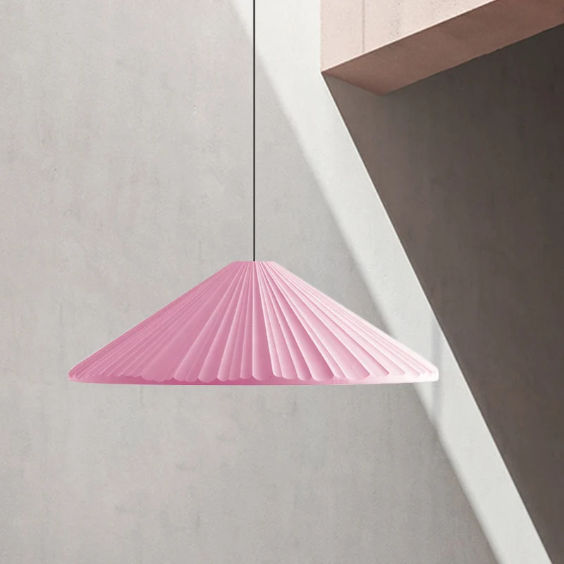 Geribbelde conische hanglamp Macaron hars eenpersoonsbed hanglamp wit/roze/blauw Clearhalo