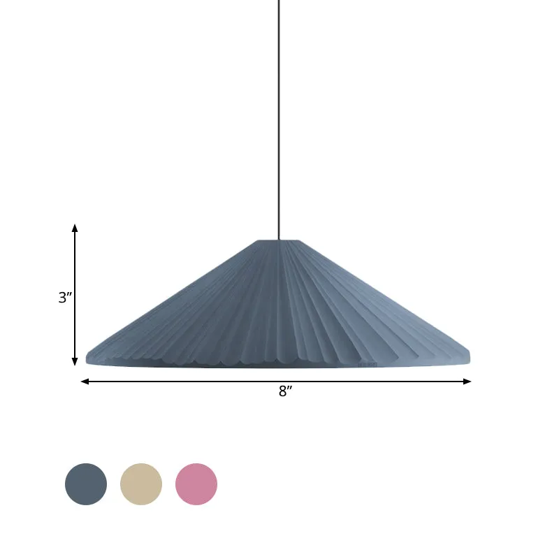 Geribbelde conische hanglamp Macaron hars eenpersoonsbed hanglamp wit/roze/blauw Clearhalo