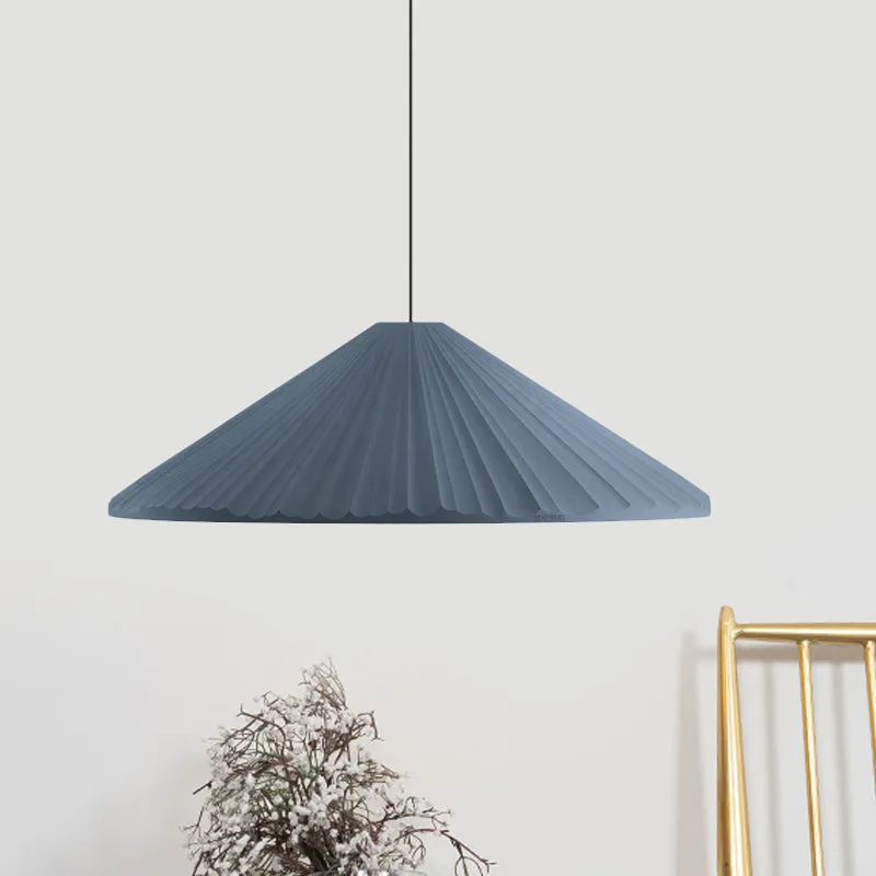 Geribbelde conische hanglamp Macaron hars eenpersoonsbed hanglamp wit/roze/blauw Clearhalo