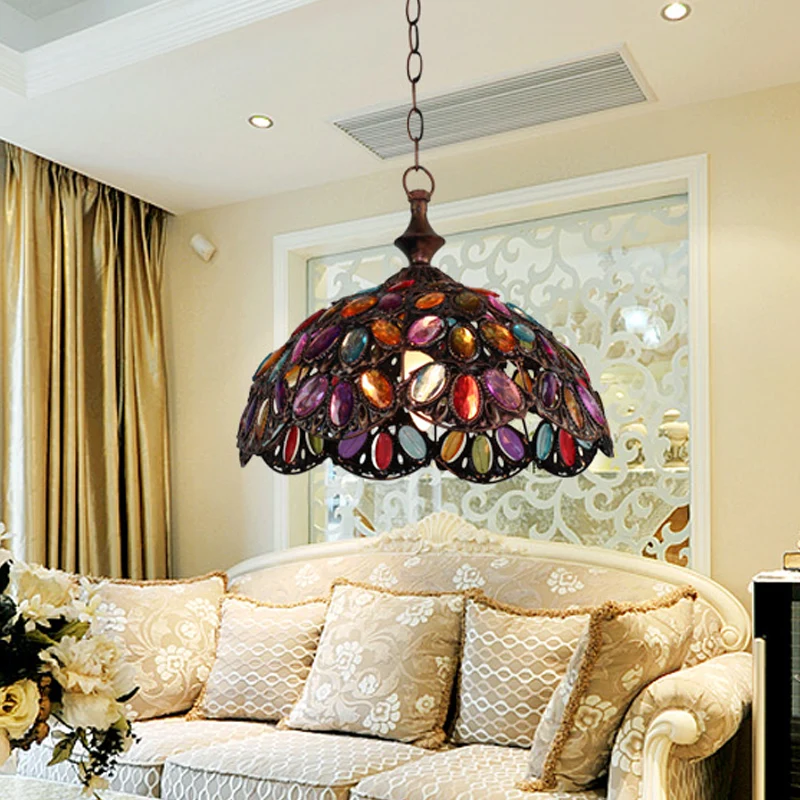 Geschulpte woonkamer hanglamp Decoratief metaal 1 lamp Brons/roest Plafondophanglamp Clearhalo