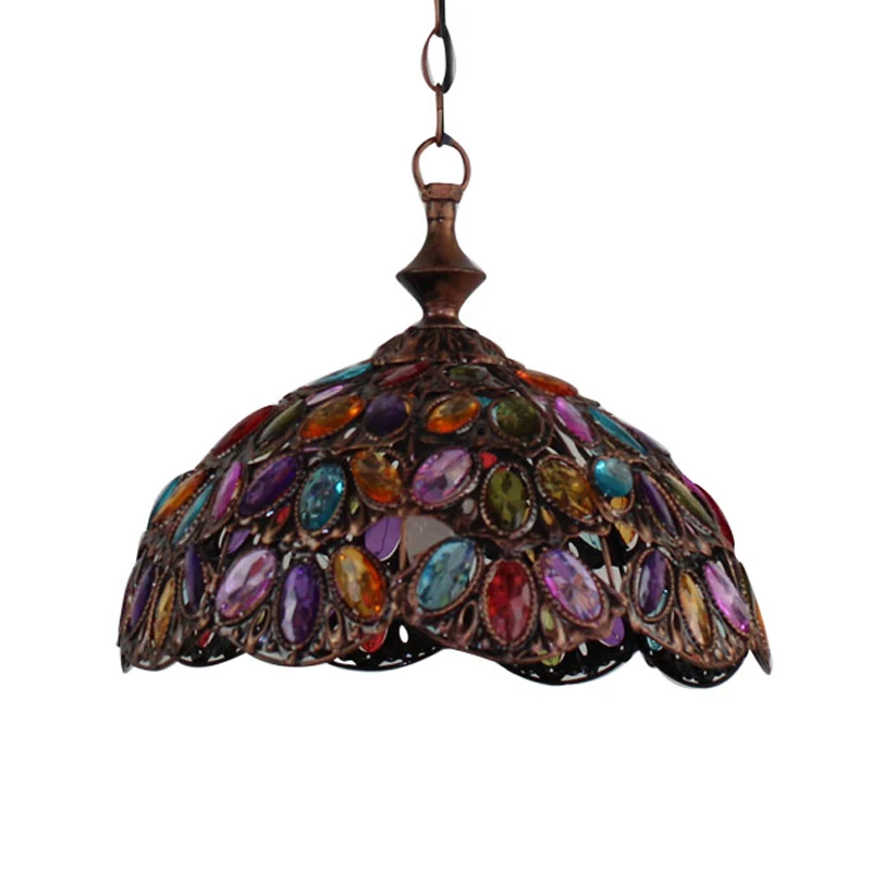 Geschulpte woonkamer hanglamp Decoratief metaal 1 lamp Brons/roest Plafondophanglamp Clearhalo
