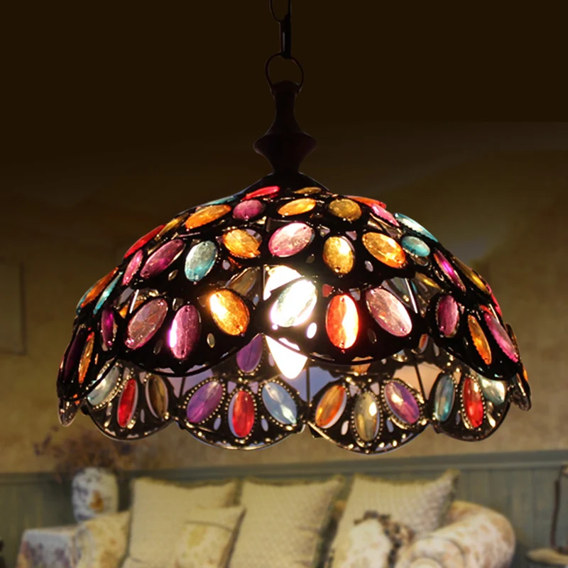 Geschulpte woonkamer hanglamp Decoratief metaal 1 lamp Brons/roest Plafondophanglamp Clearhalo