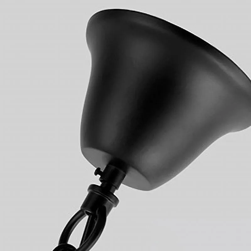 Gescrolde arm metalen hangende kroonluchter Traditie 8 lampen plafondhanglamp zwart Clearhalo