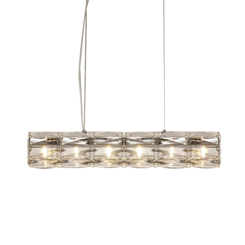 Gesneden helder kristal buis eiland licht modernisme 6/8 lampen hangende verlichtingsarmatuur Clearhalo