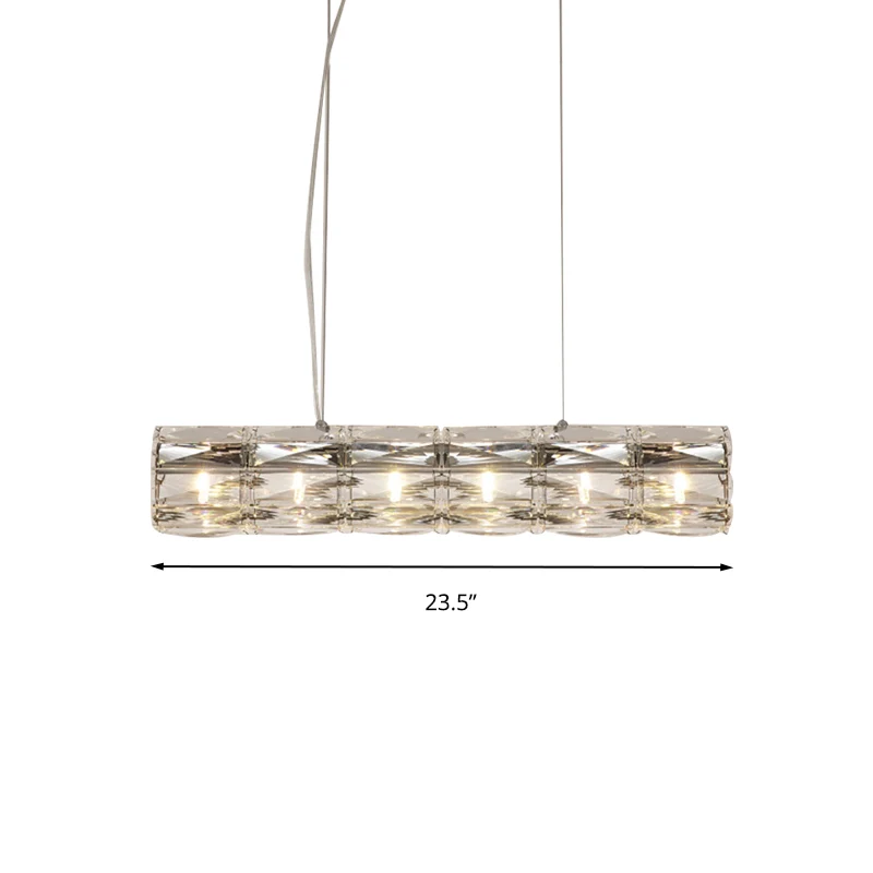 Gesneden helder kristal buis eiland licht modernisme 6/8 lampen hangende verlichtingsarmatuur Clearhalo